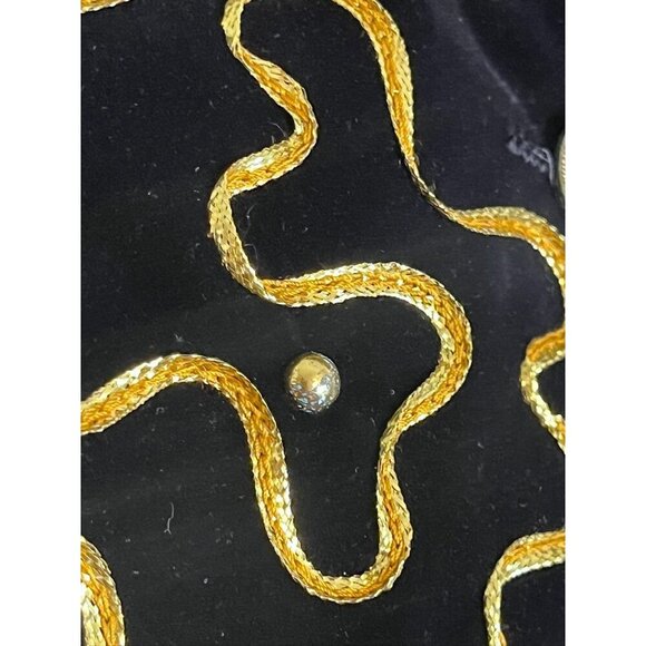 Cervelle Jacket M Black Vintage Artsy Metallic Mature Neutral Office Military - Picture 6 of 15